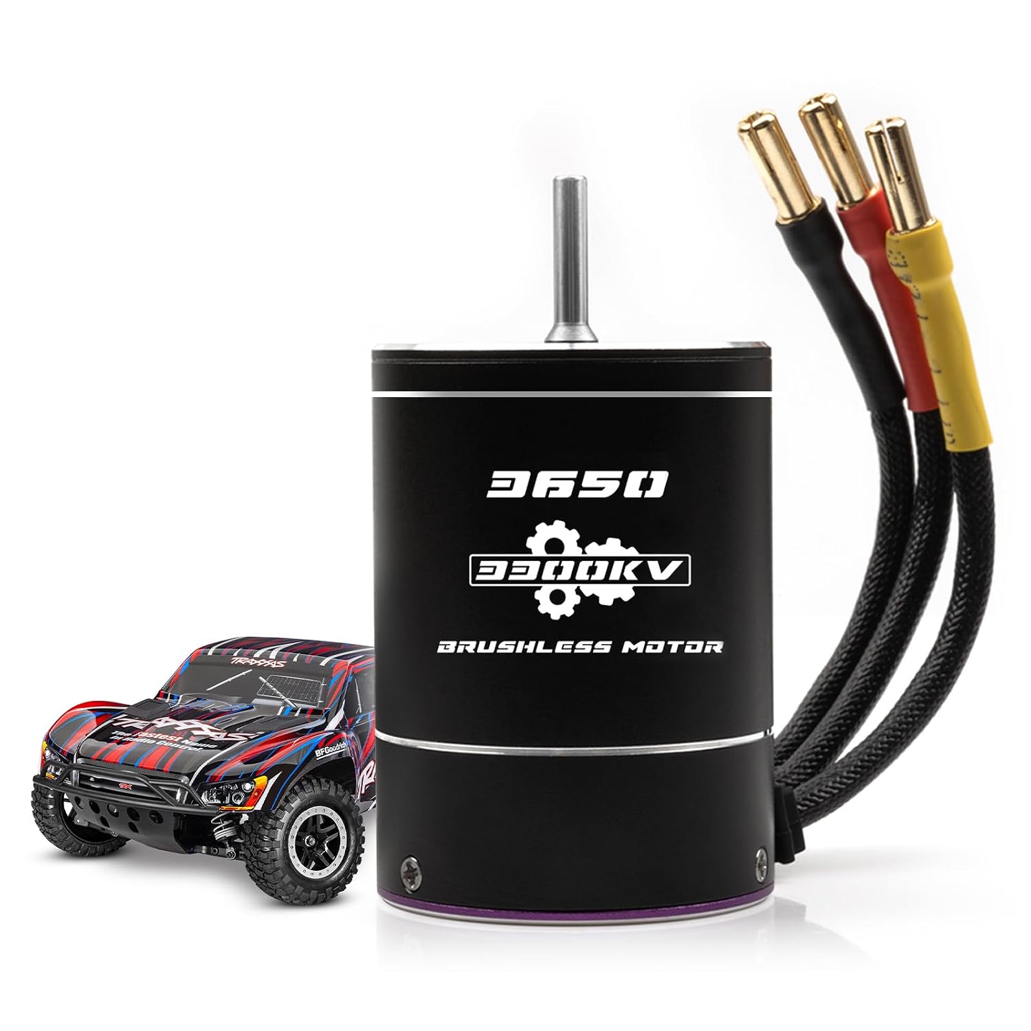 550 3650 Brushless Motor 3.175mm Shaft 1/10 3300KV Waterproof for 1:10 Scale RC On-Road Climb Race Drift Car Traxxas TRX4 Axial SCX10 (3300KV)