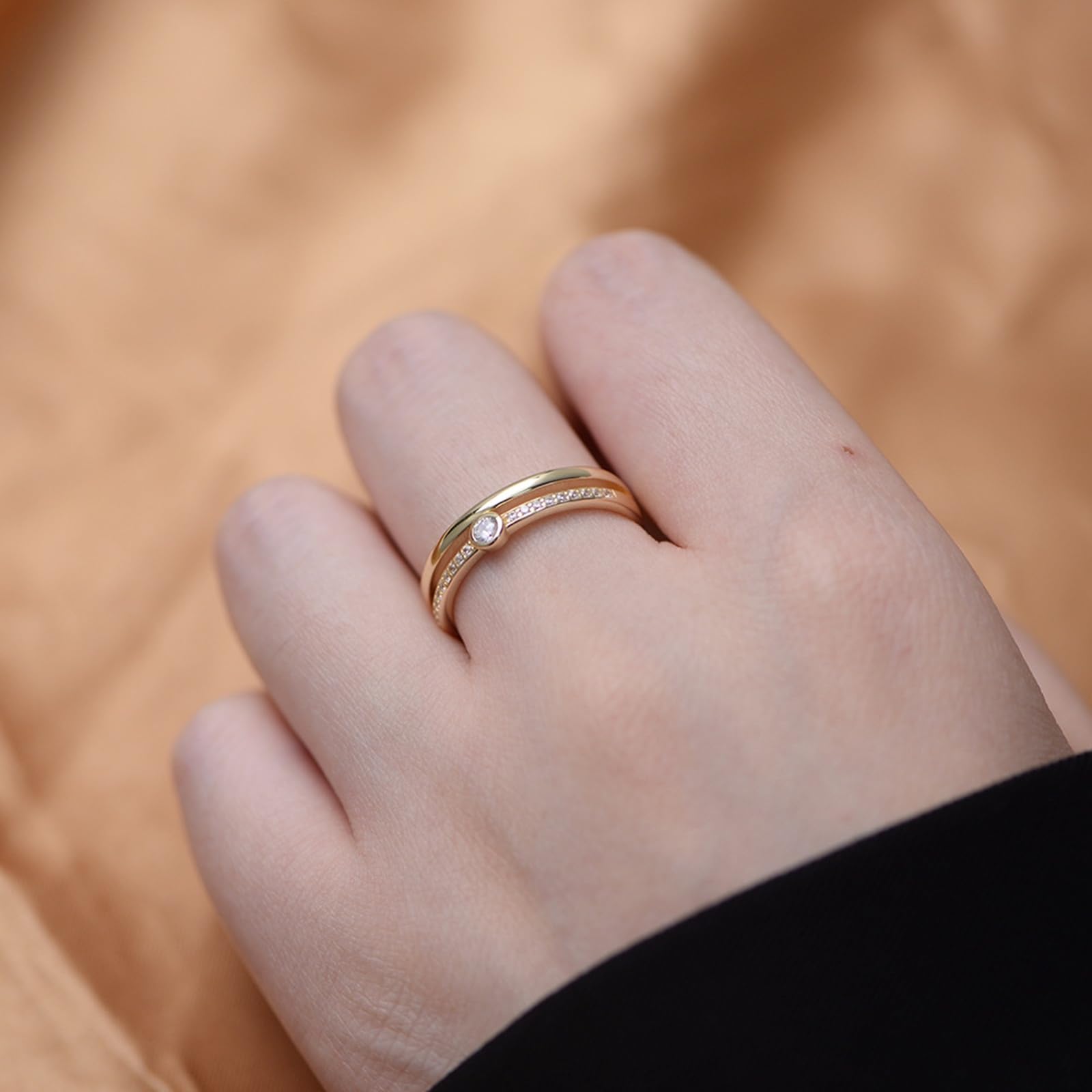 Moissanite pierścionek zaręczynowy, prawdziwe złoto, elegancki pierścionek ślubny z moissanite, pierścionek damski