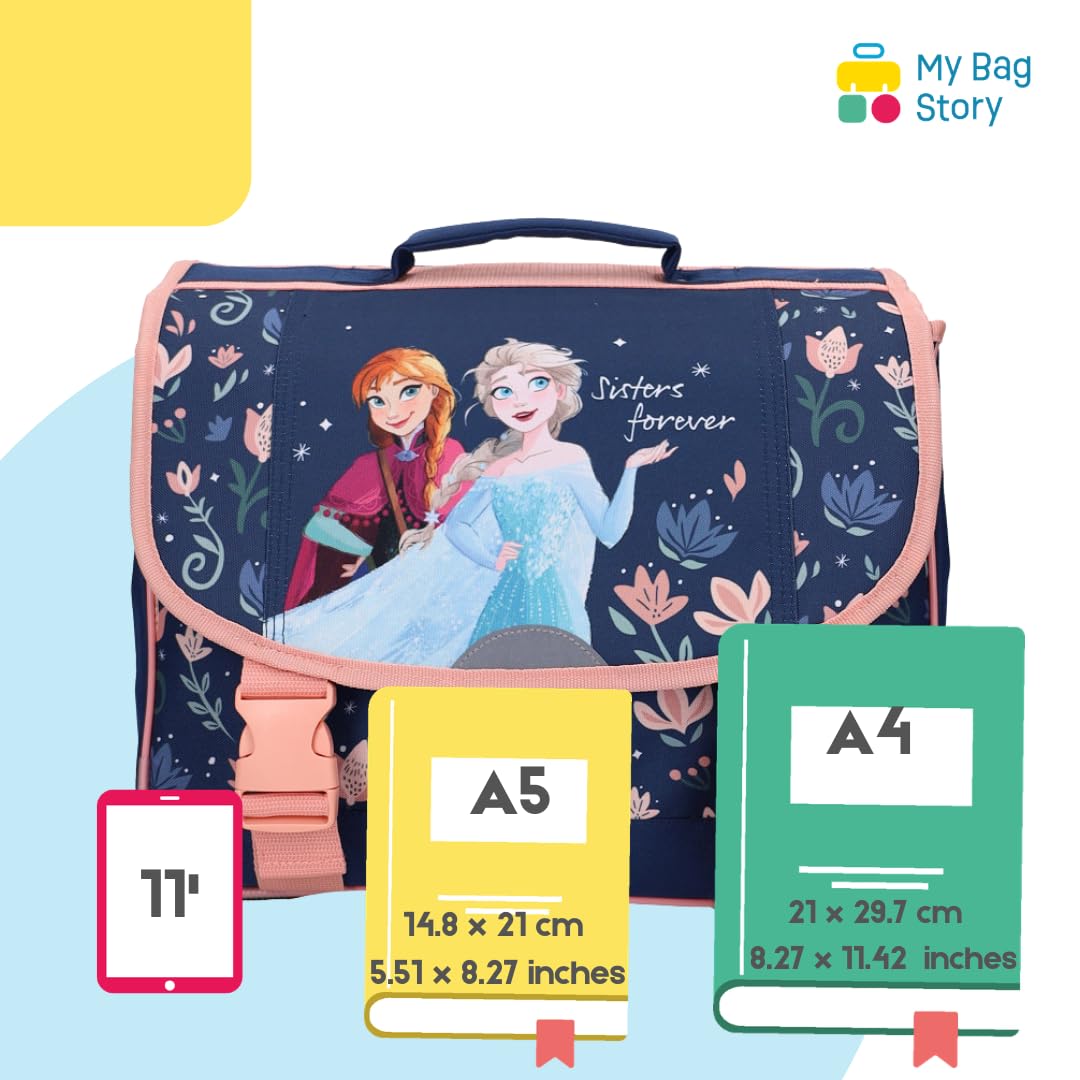 mybagstory - Cartable La Reine des Neiges Fille Bleu 33x12x38 cm