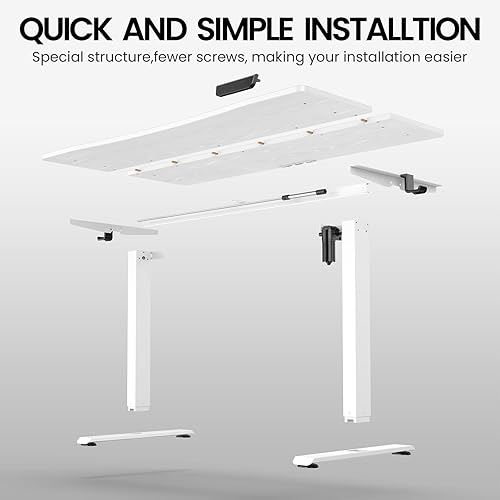 Miniatura 7 de Veken - Escritorio eléctrico de pie de 140 x 71 cm con altura ajustable, mesa de computadora para estar sentado o estar de pie para estudio, trabajo