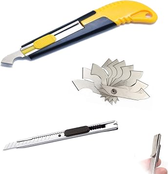 YouU 1pcs Acrylic Cutter and 10 Pcs Blade Set with Mini Box,Multi-Use Cutter with Cutting Blade/1pcs Retractable Utility KnifeSilver