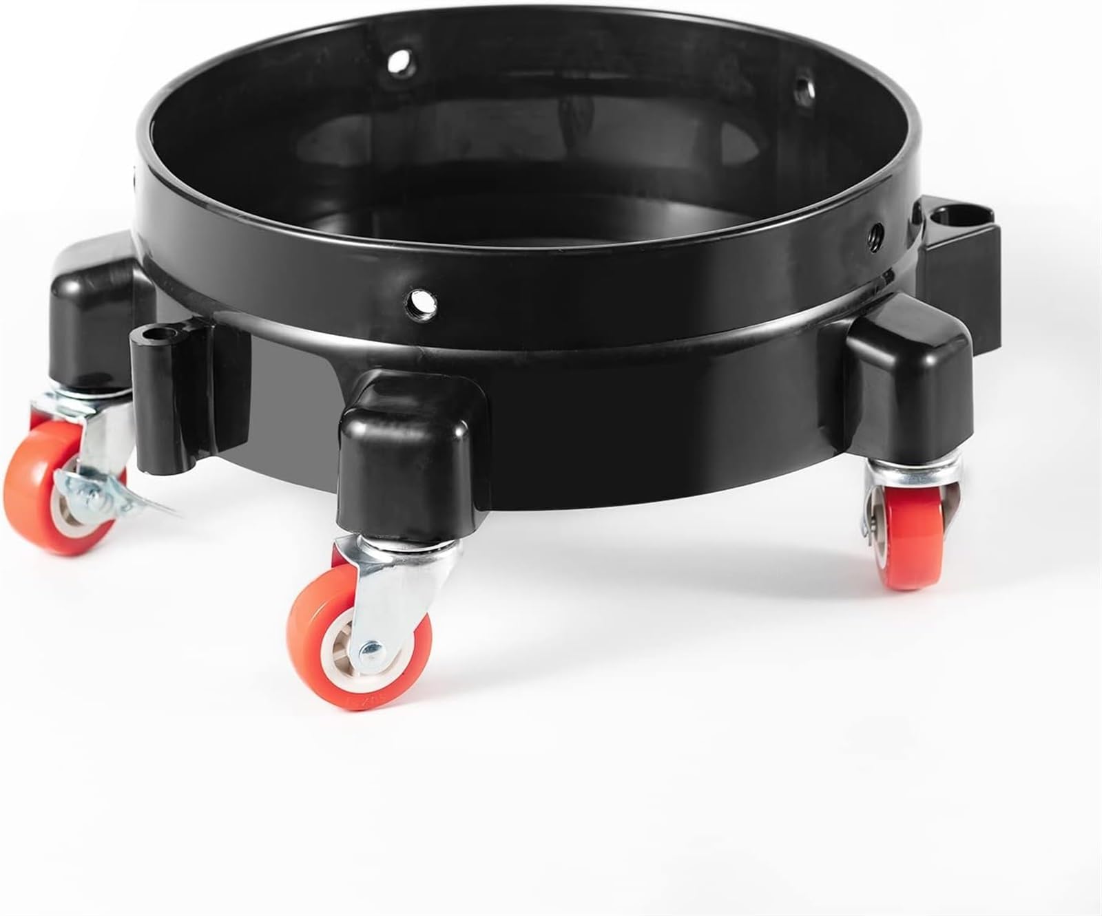 THE WHITE SHOP Removable Rolling Bucket Dolly Easy Push 5 Roll Swivel Casters to Move 360 Degree Turning for 5 Gallon Buckets Car Wash System Detailing Smoother Maneuvering, Black