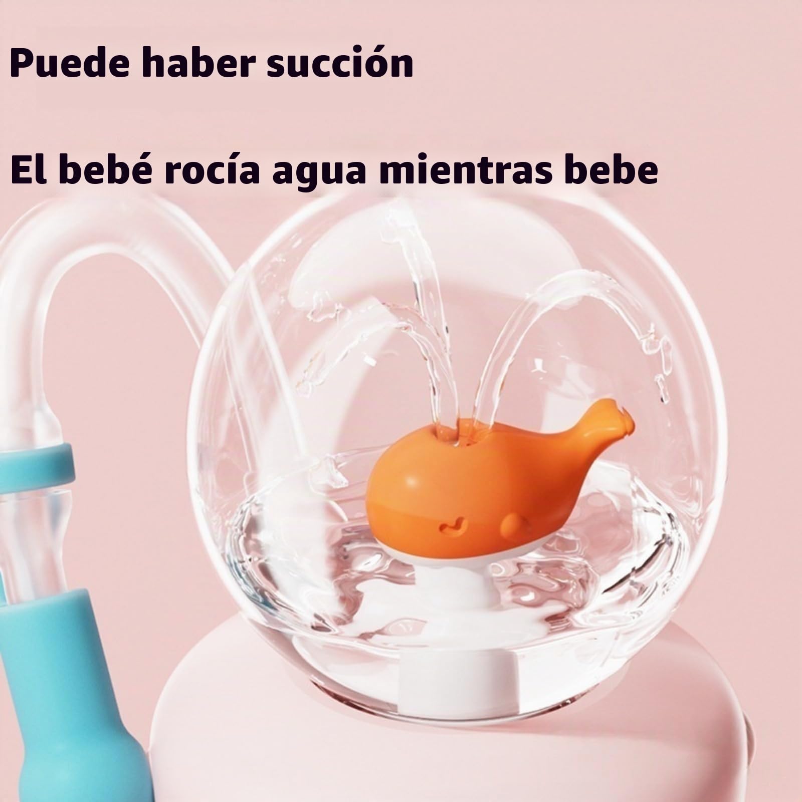 Generico Taza y Botella de Fuente de ballena de Acero Inoxidable 3D con Asa y Salpicaduras, 710 ml, Vaso A Prueba de Fugas para Niños