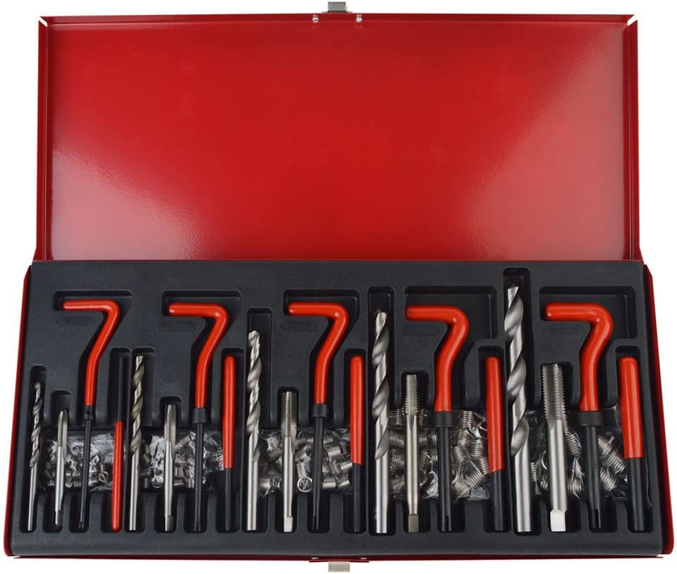 131 Pc Engine Block Restoring Damaged Thread Repair Tool for Repairing Inserting Thread Repair Tool