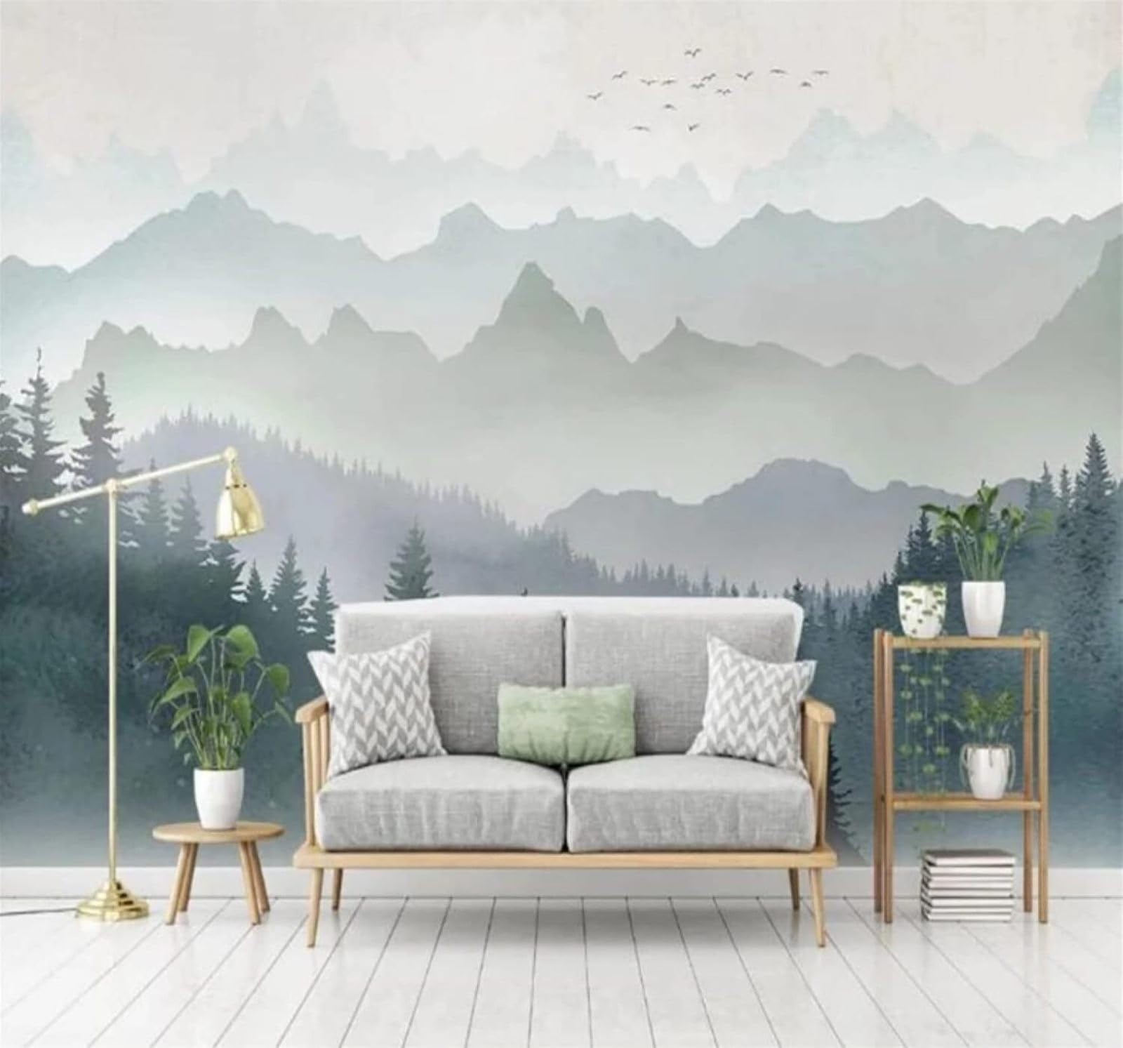 XLMING Minimalist Mountain Top Forest Birds in Flight Landscape 3D Wallpaper Luxury Home Dining Decor Paste Sofa Living Room The Wall for Bedroom Mural-300cm×210cm