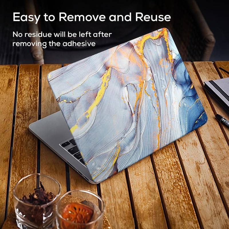Image of Marbel D27 Top+Wrist Pad Vinyl Laptop Skin /Sticker /Cover for 15 to 15.6 Inches Laptops Laminated-Removable-HD Quality Compatible for Hp-Dell-Sony-Lenovo-Asus etc.(15x10 Inches)