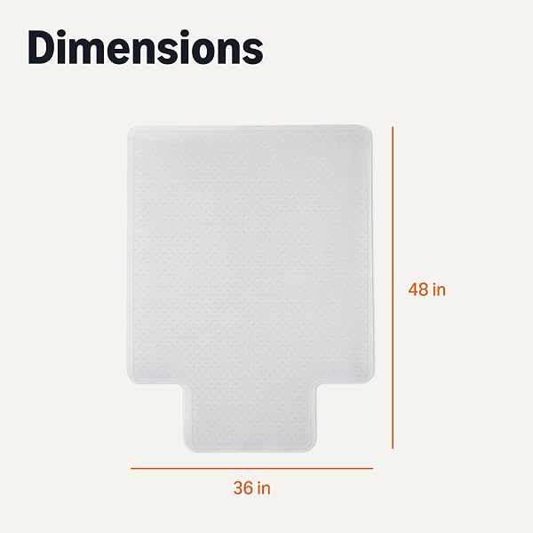Amazon Basics Office Chair Mat for Low Pile Carpeted Floors with Lip, 36" x 48", Clear - 5