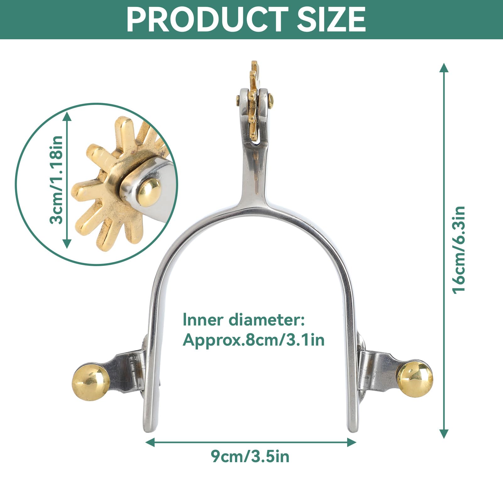 Speroni Da Cowboy Frdhee - Acciaio Inox, Stile Western, Per Equitazione (2 Pezzi) - Foto 5