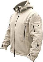 Vista 12 de ReFire Gear Chaqueta táctica militar deportiva de hombre con capucha de lana para clima frío Verde militar