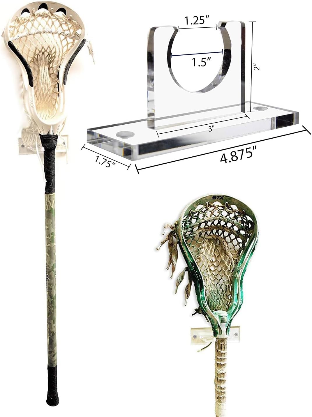 Better Display Cases Deluxe Acrylic Standard Size Lacrosse Stick Wall Mount