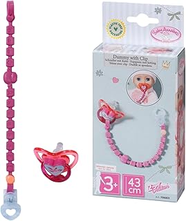 Baby Annabell Dummy with Clip 706831 - Original Accessory Designed for Dolls Toddlers - Includes & Beads - Suitable from 3...
