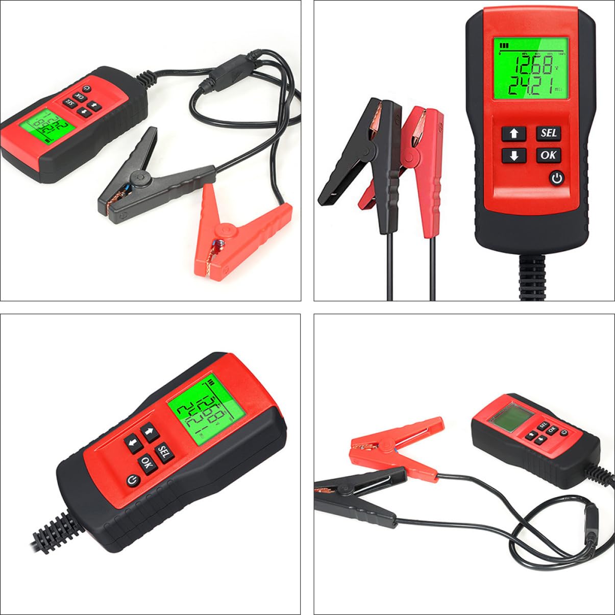 Sosoport Tester Per Batteria Auto Digitale Display Lcd Analizzatore Di Batterie 12v Strumento Di Per Batterie Auto Uso Professionale e Veicoli Elettrici