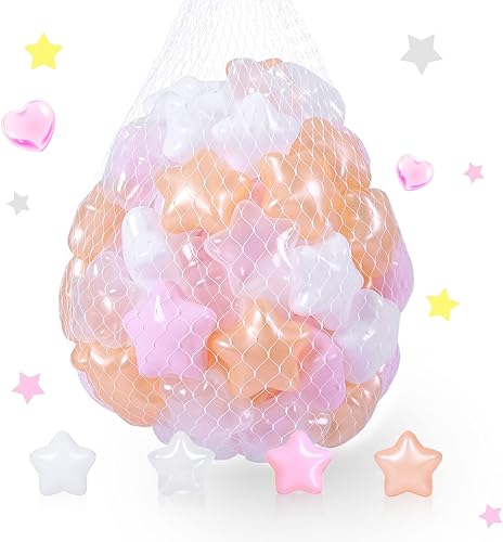 Miniatura 8 de STARBOLO Pelotas de estrella para niños pequeños, 100 unidades, estrellas de 2.55 pulgadas, sin ftalatos, sin BPA, no tóxicas, a prueba