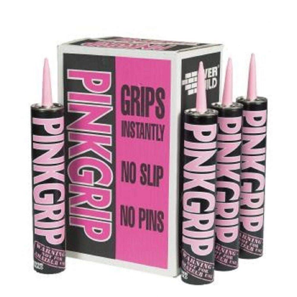 2xPinkgrip Building Adhesive 350ml - 12 Tubes Pink Gr