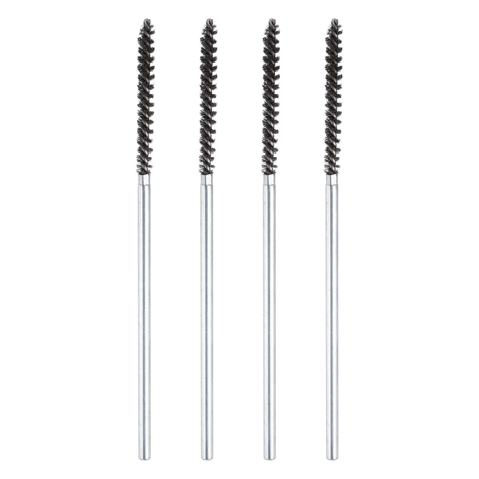 sourcing map 4pcs Wire Bore Brush Set 6 Inch Length 5/32 Inch Shank Stainless Steel Bristles Cleaning Brush for Clean Car Part Tube Kitchen Garage