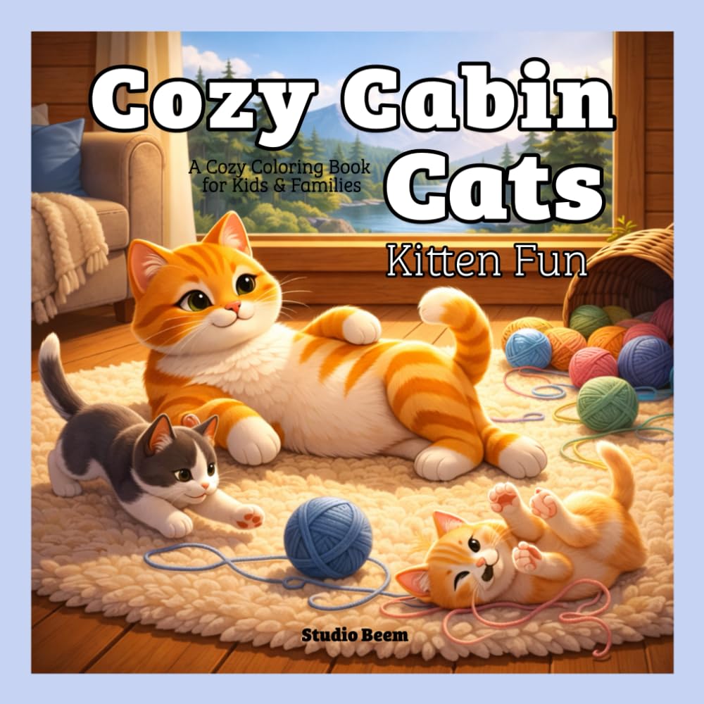 Cozy Cabin Cats: Forest Adventure Coloring Book: A Cozy Cat Coloring Book with Woodland Forest Scenes