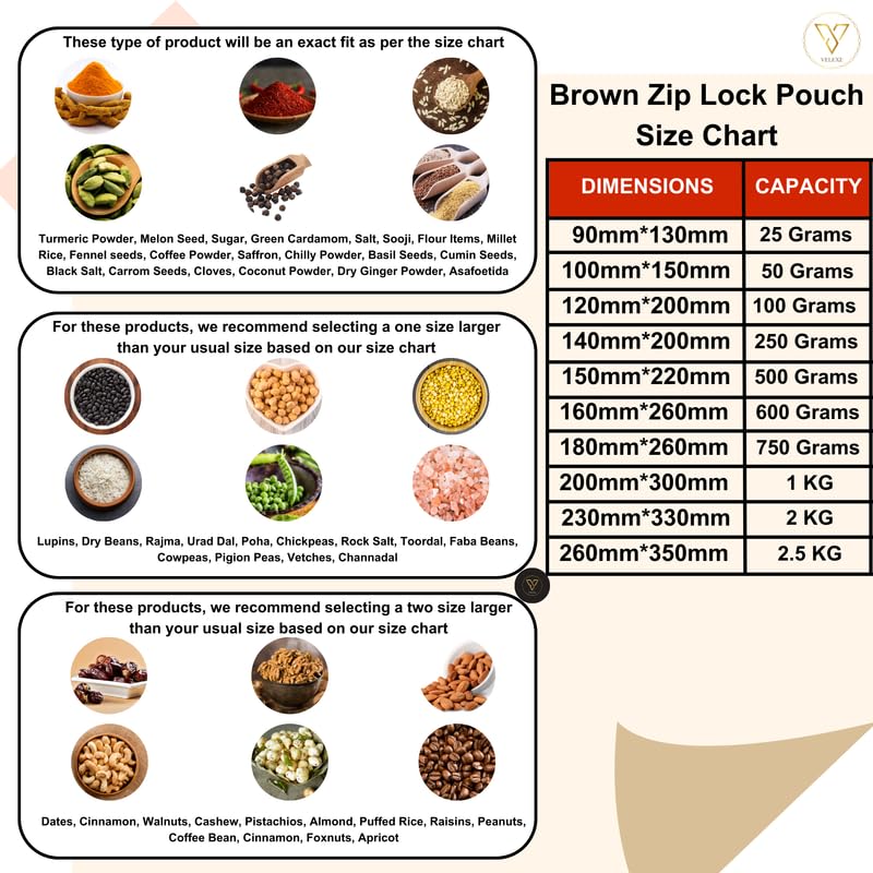 Image of Brown Kraft Paper Zip Lock Stand Up Storage Pouches | 260mm*350mm | 2.5 KG | Pack of 10 | Reusable & Airtight Storage Pouches with Transparent Rectangle Window & Self Sealing Technology