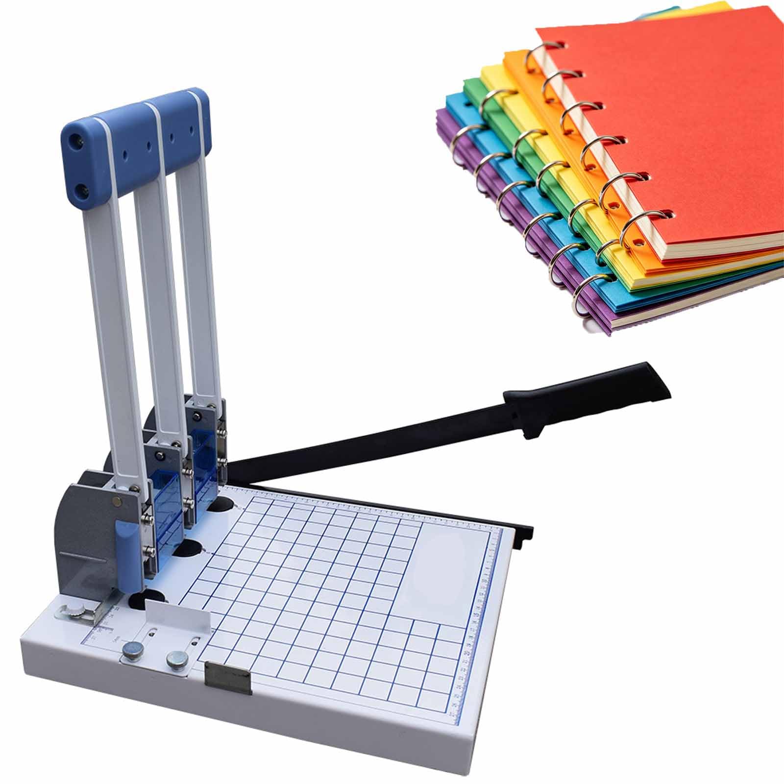 ERICAT Perforatrice Manuale a 3 Fori per Impieghi Pesanti, Perforatrice Manuale a 3 Fori con Righello di Posizionamento, capacità di Perforazione 150 Pagine, Spessore 15 Mm E Distanza Fori 83 Mm