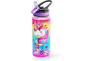 Cute Water Bottle with Straw for School Kids Girls