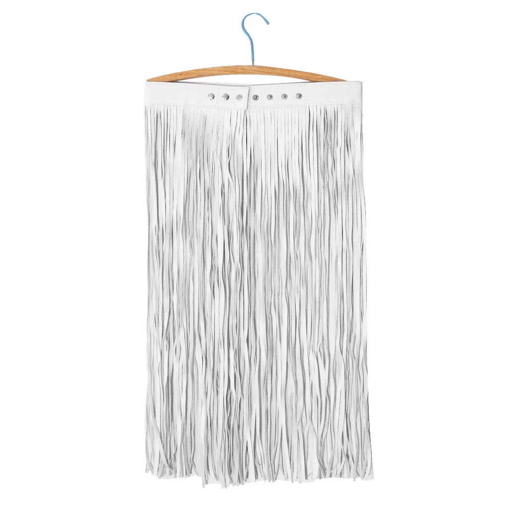 ™ Boho Artifical Leather Long Wrap Waist Fringe Tassel Skirt Belt Bikini Fringe Belt Dress White-image-13