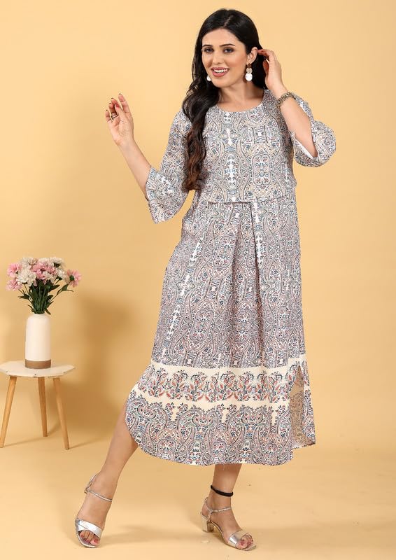 Image of RITIJYA Zipless Feeding Kurtis & Dresses for Women | Zipless Maternity Wear Gown Pregnancy Dress for Nursing Mothers | Viscose Rayon | Stylish & Comfortable | S to 4XL | Washable & Durable