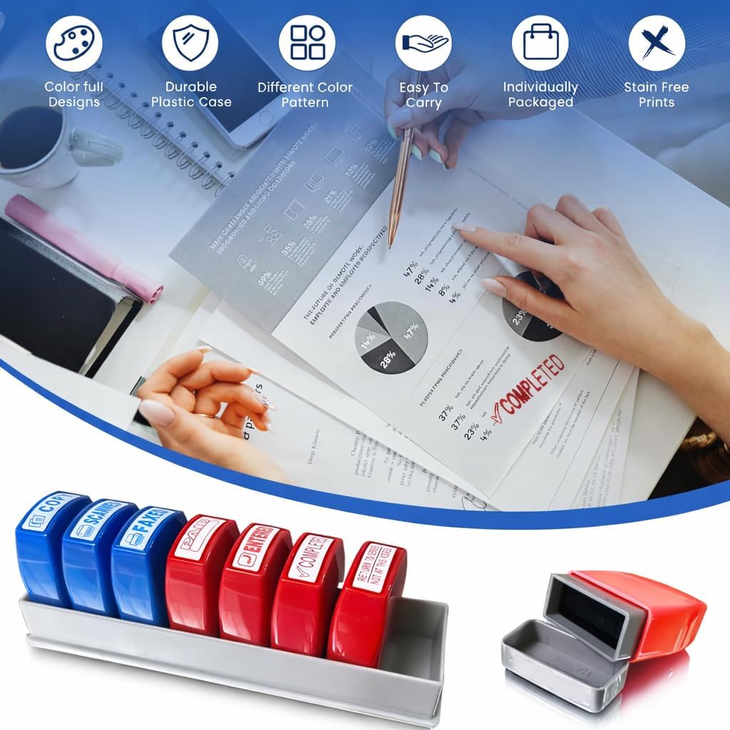 Boost Your Office Efficiency: 8PCS Essential Message Stamp Set Review!