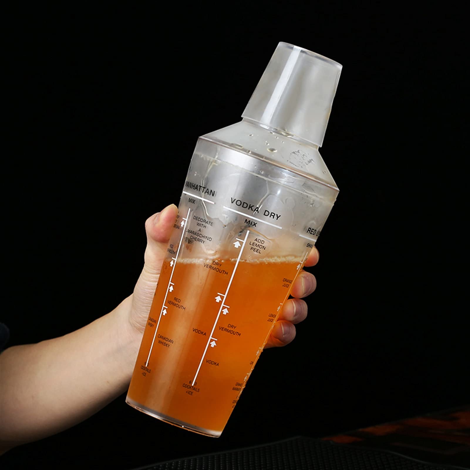 SePkus Coctelera Coctelera de 530 ml con Filtro Incorporado Coctelera de acrílico Transparente Coctelera de Bebidas Herramienta Profesional de Barman Accesorios para Fiestas Bartender