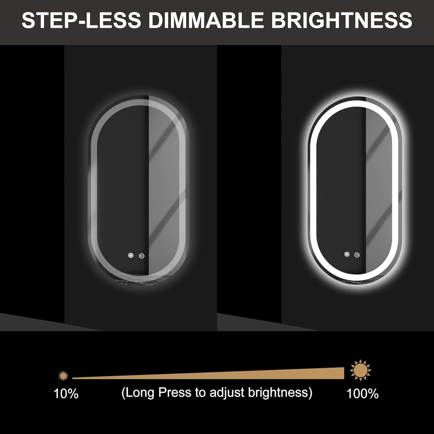 16 * 32 LED Bathroom Mirror with Lights, Anti-Fog, Dimmable, Lighted Bathroom Vanity Mirror for Wall, UL-Certified