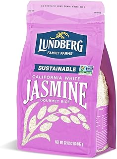 Lundberg Family Farms - California White Jasmine Rice, Floral Scent, Fluffy Texture, Buttery Flavor, Clings When Cooked, B...