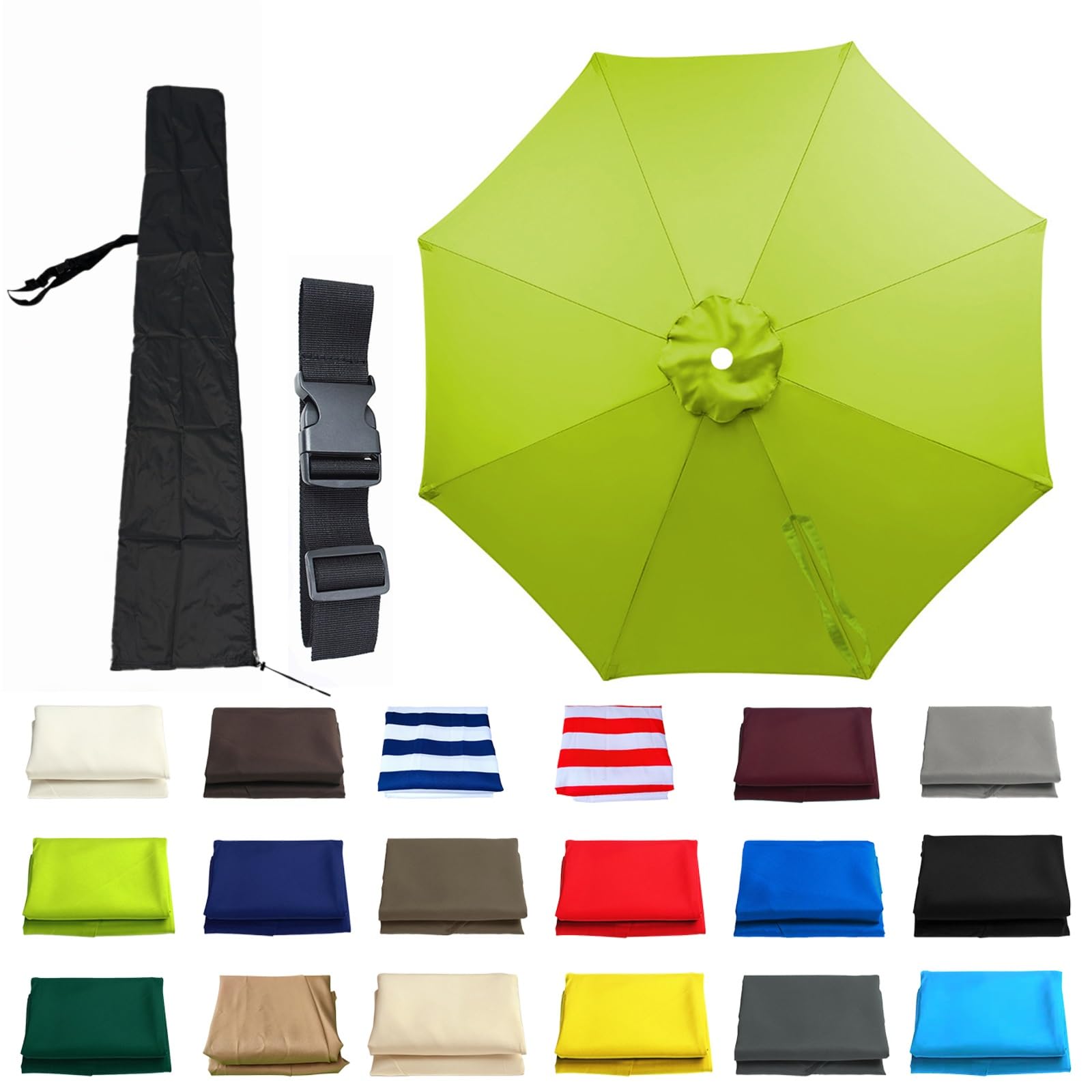 Ytdyhgdy Lime Green Replacement Parasol Canopy, 6 Arms/8 Arms Umbrella Replacement Cloth 4M/3.5M/3M/2.7M/2.5M/2.3M/2M Patio For Beach Pool Lawn Backyard Deck Waterproof(,8-Ribs:2.7m/8.8Ft)