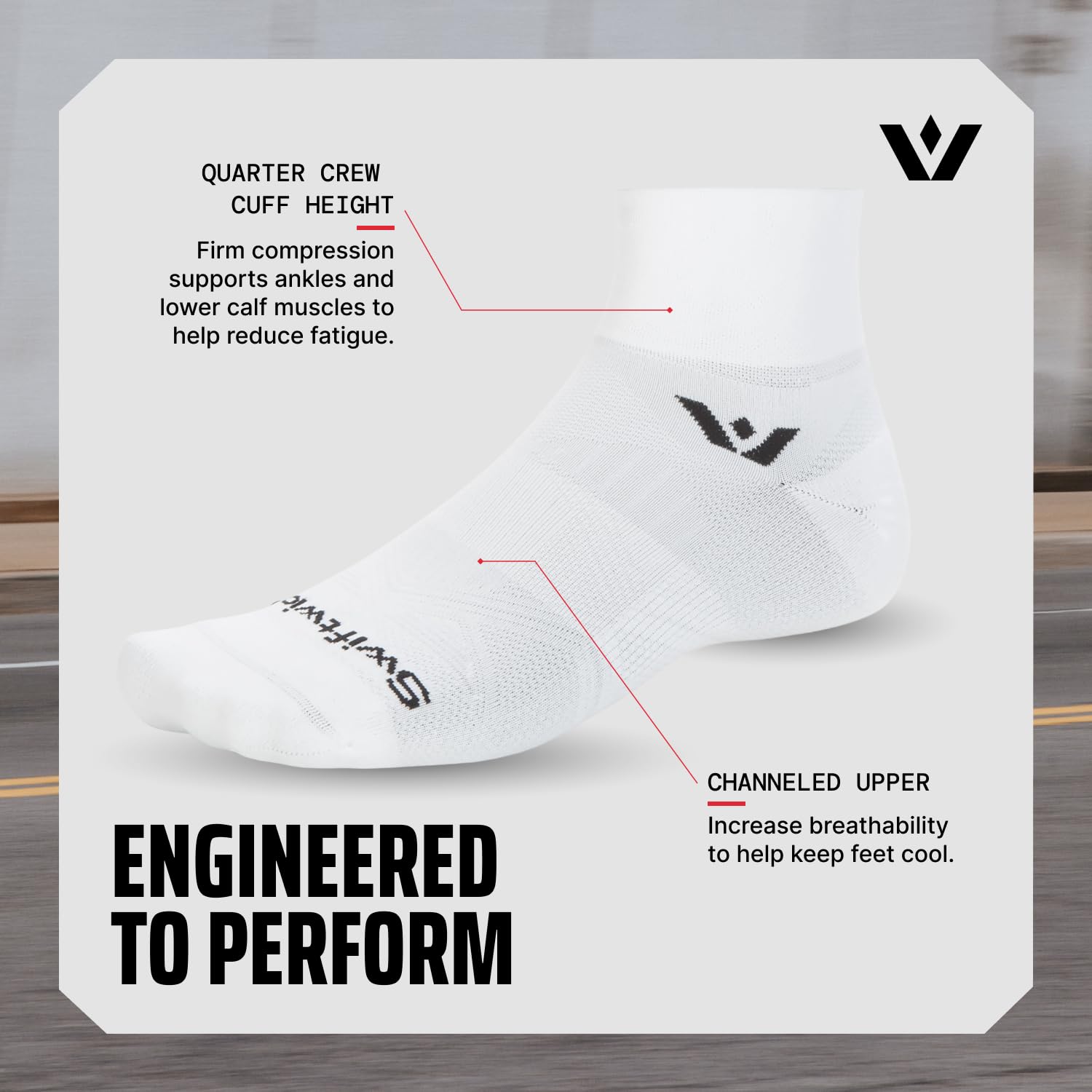 Swiftwick - Calcetines de correr y ciclismo ASPIRE Two, ligeros, ajuste de compresión