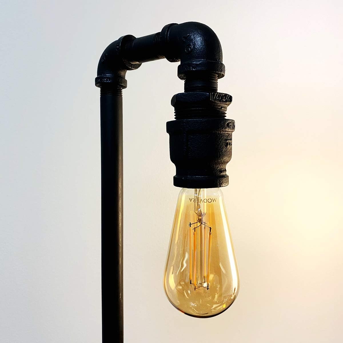 Modvera LED Antique Filament Bulb Edison ST64 Style 6 Watt, 2700K Vintage Warm White Color Temp E26 Base Dimmable Amber Glass Finish UL Listed RoHS Compliant - 6 Pack - - 