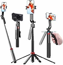 ARIAKE Q185 Auto Face Tracking Tripod with 360 Degree Rotation Stand Quad Tripod for iPhone Android Camera Selfie Stick Stand 360 Degree Rotation Video Recording Phone Holder Follow You with Remote