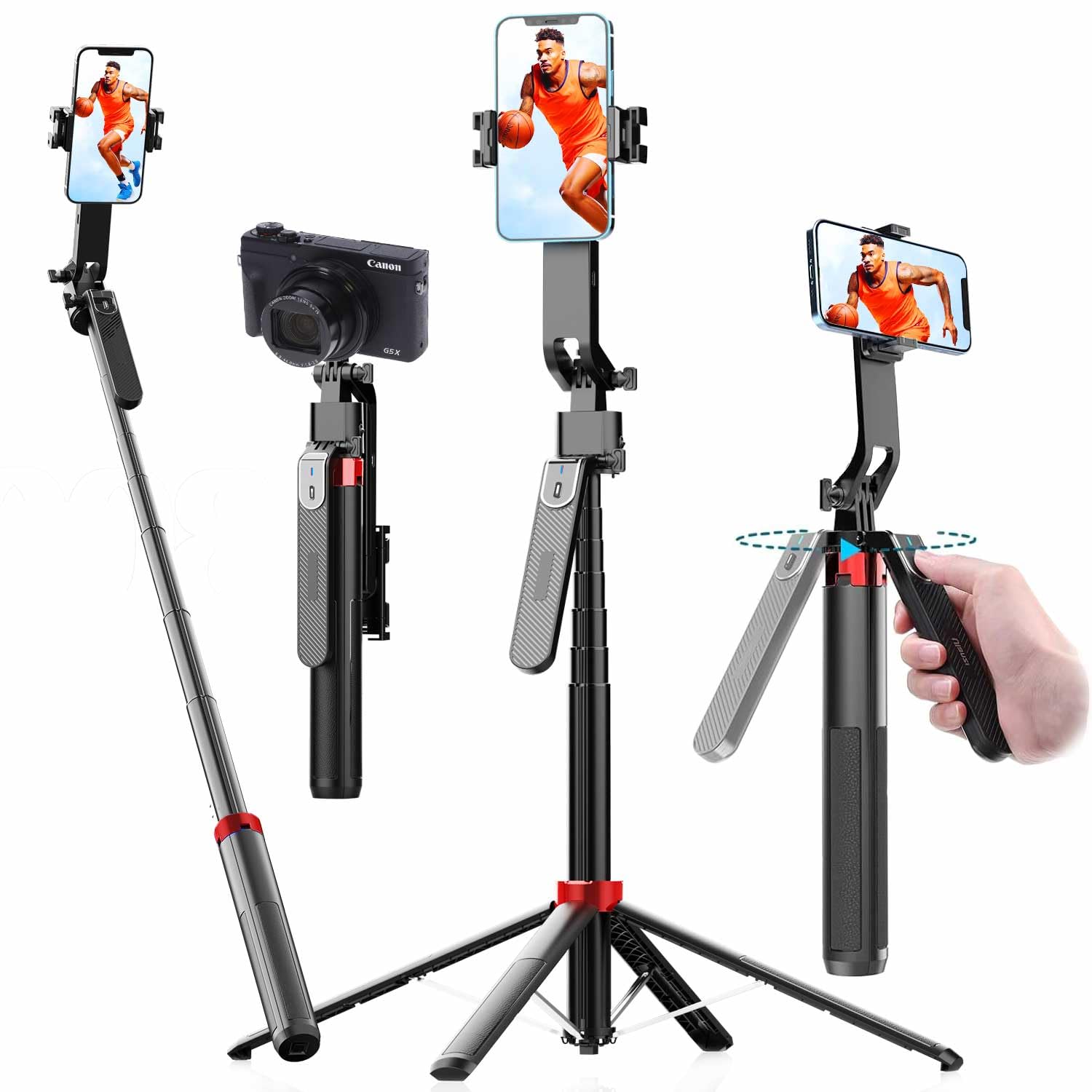 SafariZektor3身長153-163cm 定価9.9万円 Amazon.co.jp: ARIAKE Q185 自動顔追跡三脚 360度回転 スタンド