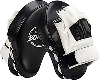 Valleycomfy Curved Boxing Focus Mitts - Leatherette Punching Pads with 1.5" Dense Foam for Muay Thai, Kickboxing & Martial Arts