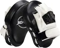 Valleycomfy Luvas de perfuração com foco curvo de boxe - Almofadas de mão de treinamento de couro sintético