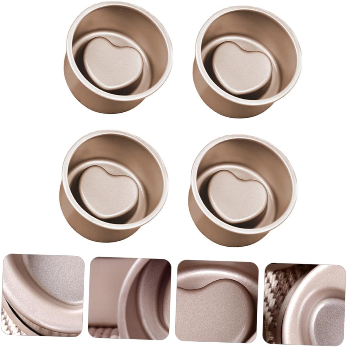 Alipis 4pcs Unique Heart Shaped Cake Pan Lids Pan Carbon Steel Multi-functional for Desserts Easy to Clean