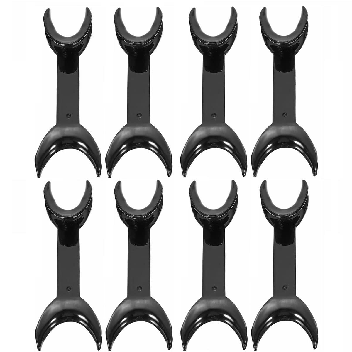 Angzhili 8 Pcs Dental Intraoral Cheek Lip Retractor Black Cheek Retractors Opener Mouth Opener Double Head T-Shape Dental Orthodontic Tool Surgical