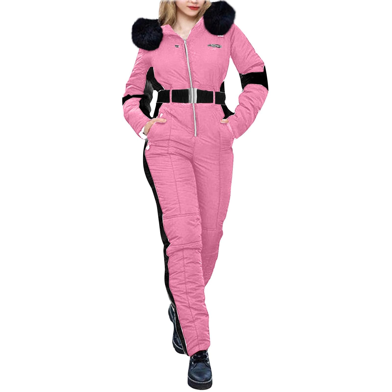 Traje de esquí para niños, impermeable, resistente al viento, traje de nieve para niñas, cintura con cinturón, cálido, todo en uno, traje de nieve ligero, overol de esquí de una pieza, chaqueta de