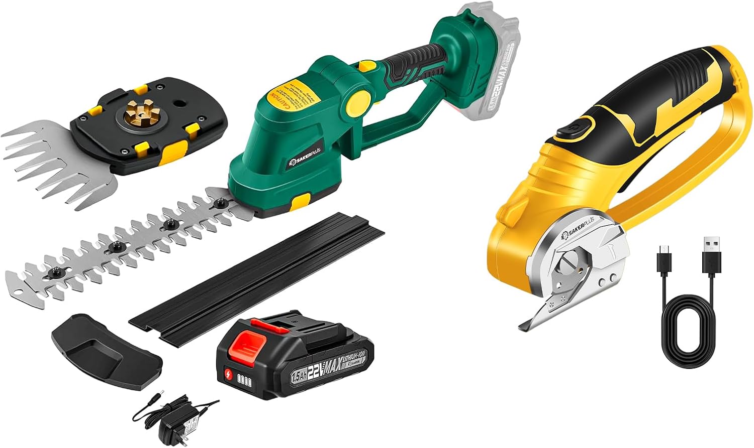 Cordless Electric Scissors & Rechargeable 2-in-1 Hedge and Grass Trimmer