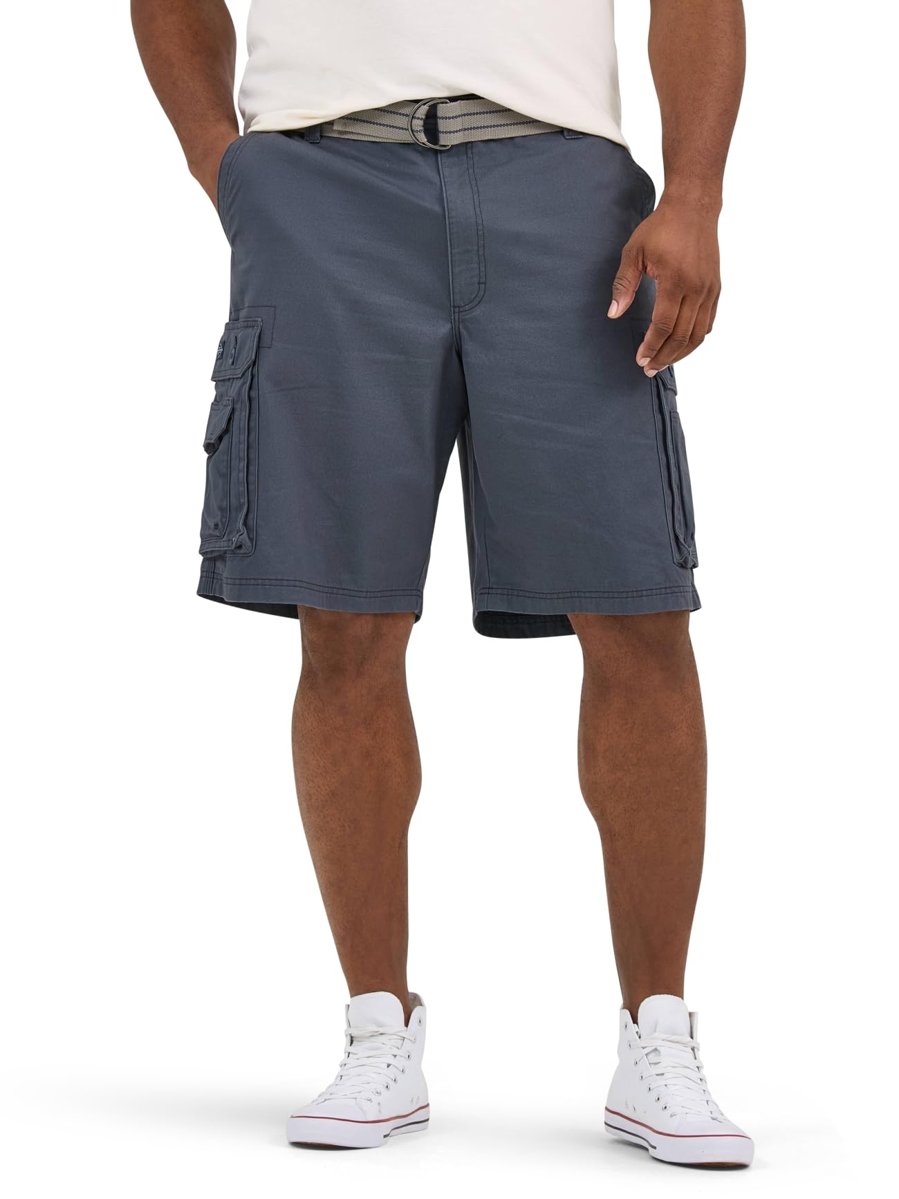 Lee Wyoming Cargo-Shorts für Herren, groß und hoch, mit Gürtel, Sportliches Blau, 52 Big
