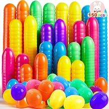 150PCS Plastic Easter Eggs, 2.4" Empty Eggs Fillable, Colorful Bright Egg Bulks for Easter Hunt Party Favor, Basket Stuffers Fillers, Filling Treats