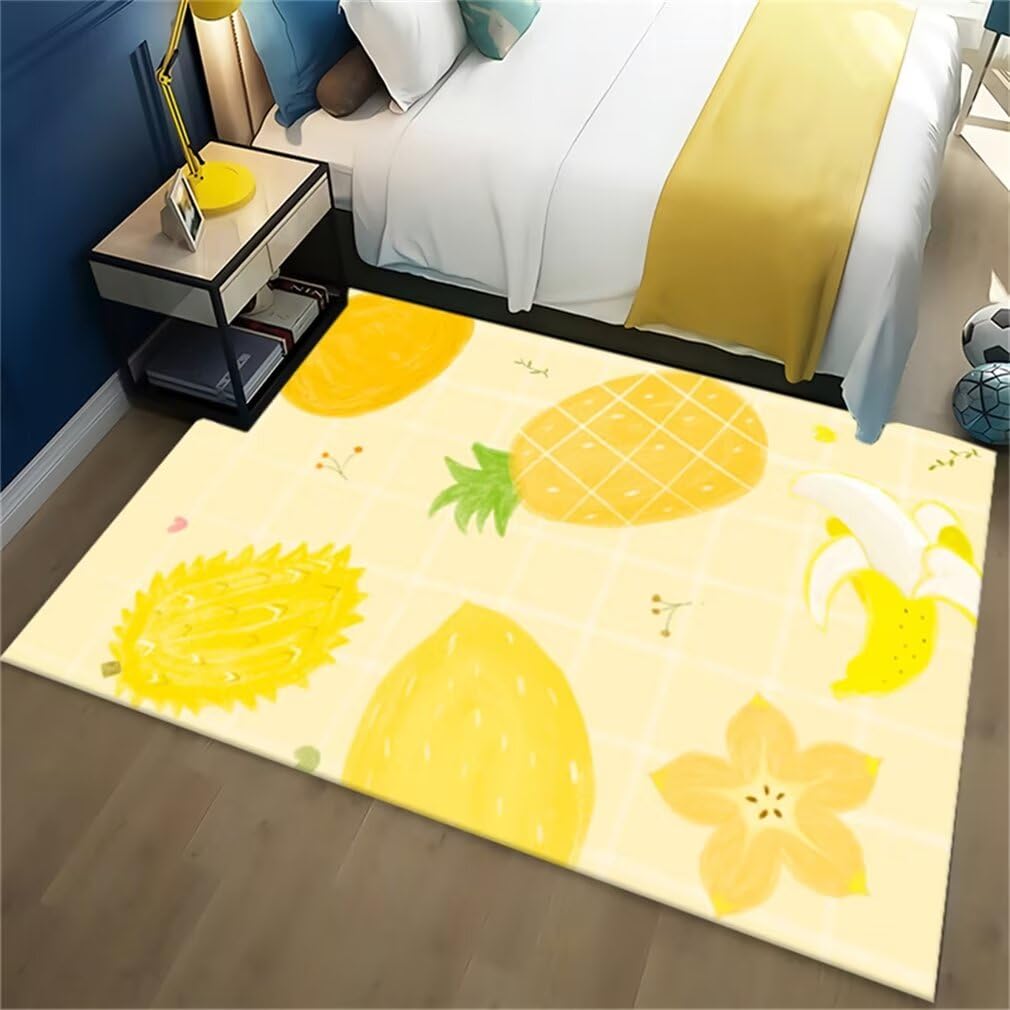 Tapis antiacaro facile à nettoyer 60x110cm arc en ciel jaune chambre