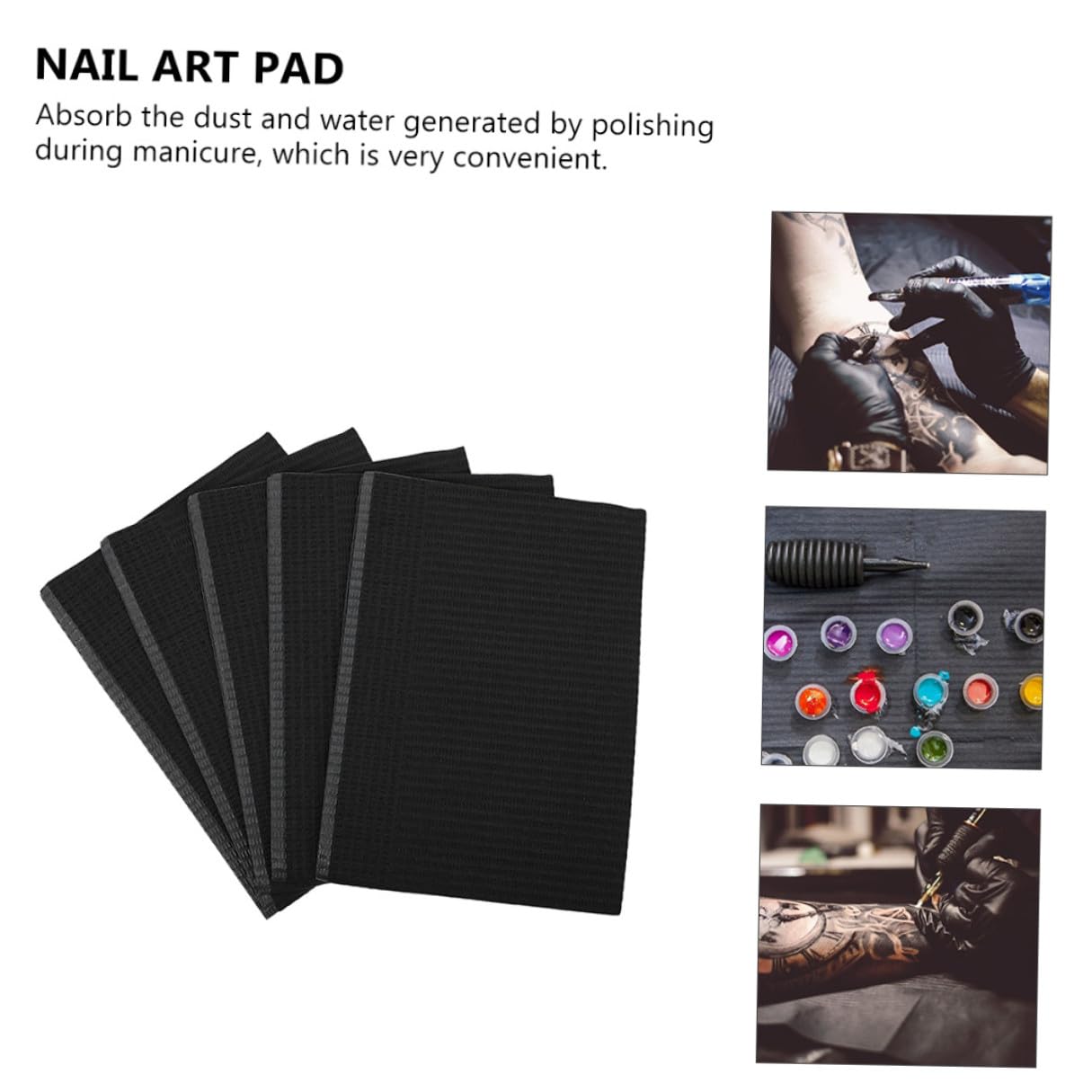 Alipis Tovagliette per Nail Art Morbide e Inodori 125 Pezzi Monouso in Carta Nera Assorbono Polvere e Acqua per Casa e Saloni di Manicure