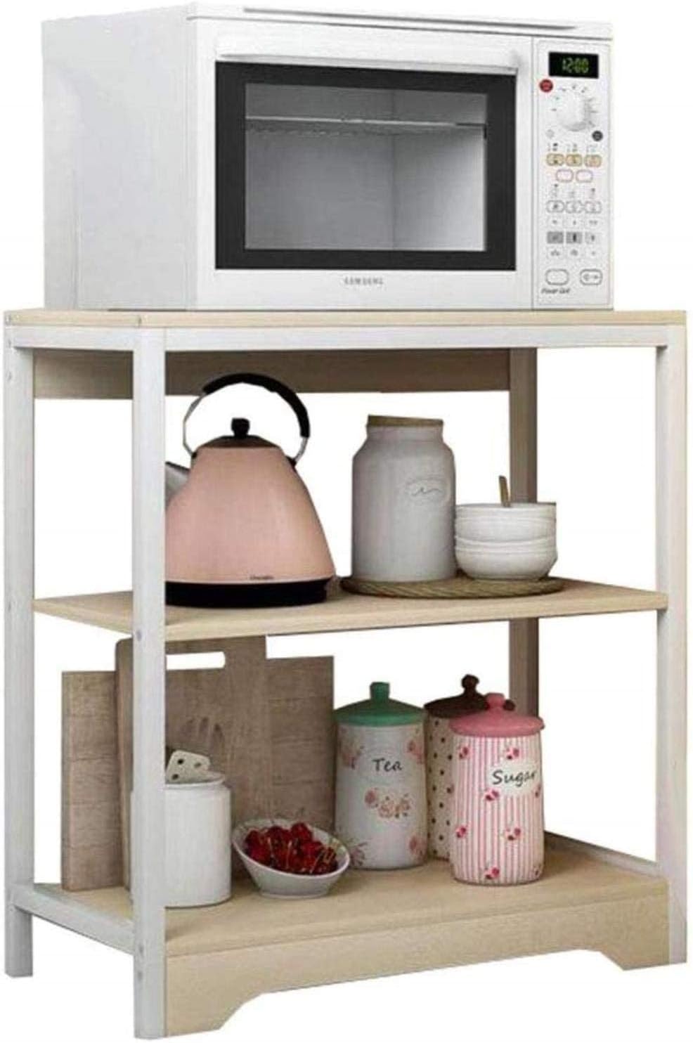 Stable Microwave Oven Rack Kitchen Supplies Multi-Functional Storage Wood Multi-Layer Stand Durable (Size : 60Cm35Cm66Cm) (60Cm35Cm101Cm) (60cm*35cm*66cm)