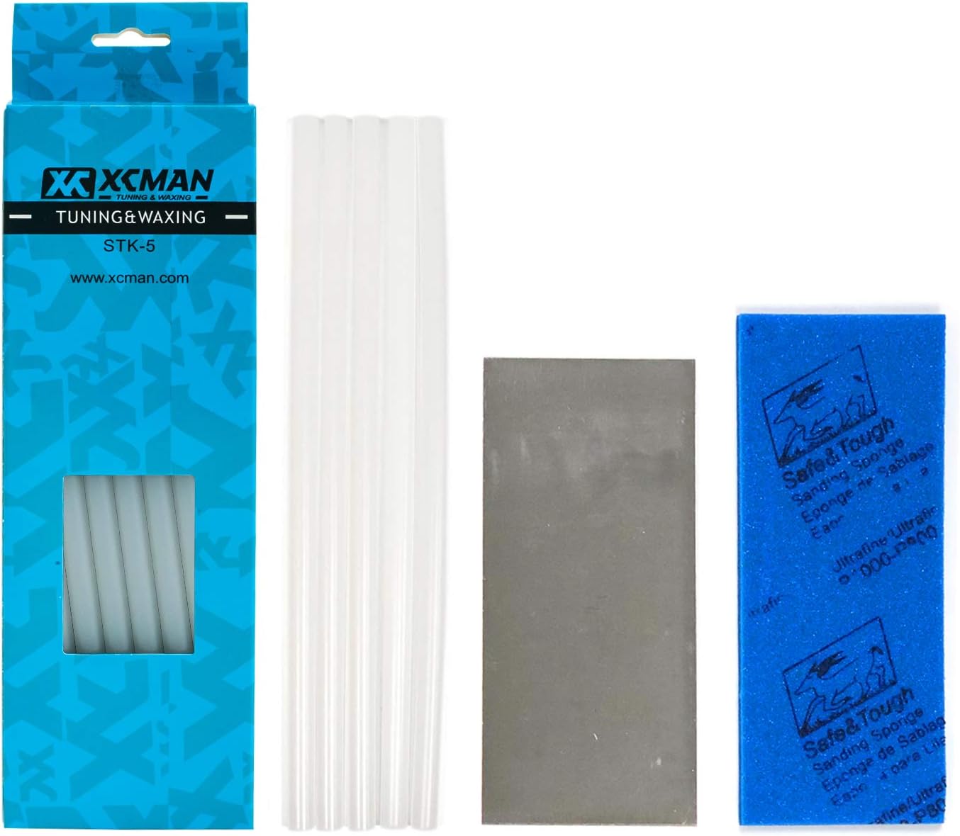 Alpine Freeride Snowboard Ski Base Ptex Base Repair Kit:5 ptex,Metal Scraper,Sanding Sponge