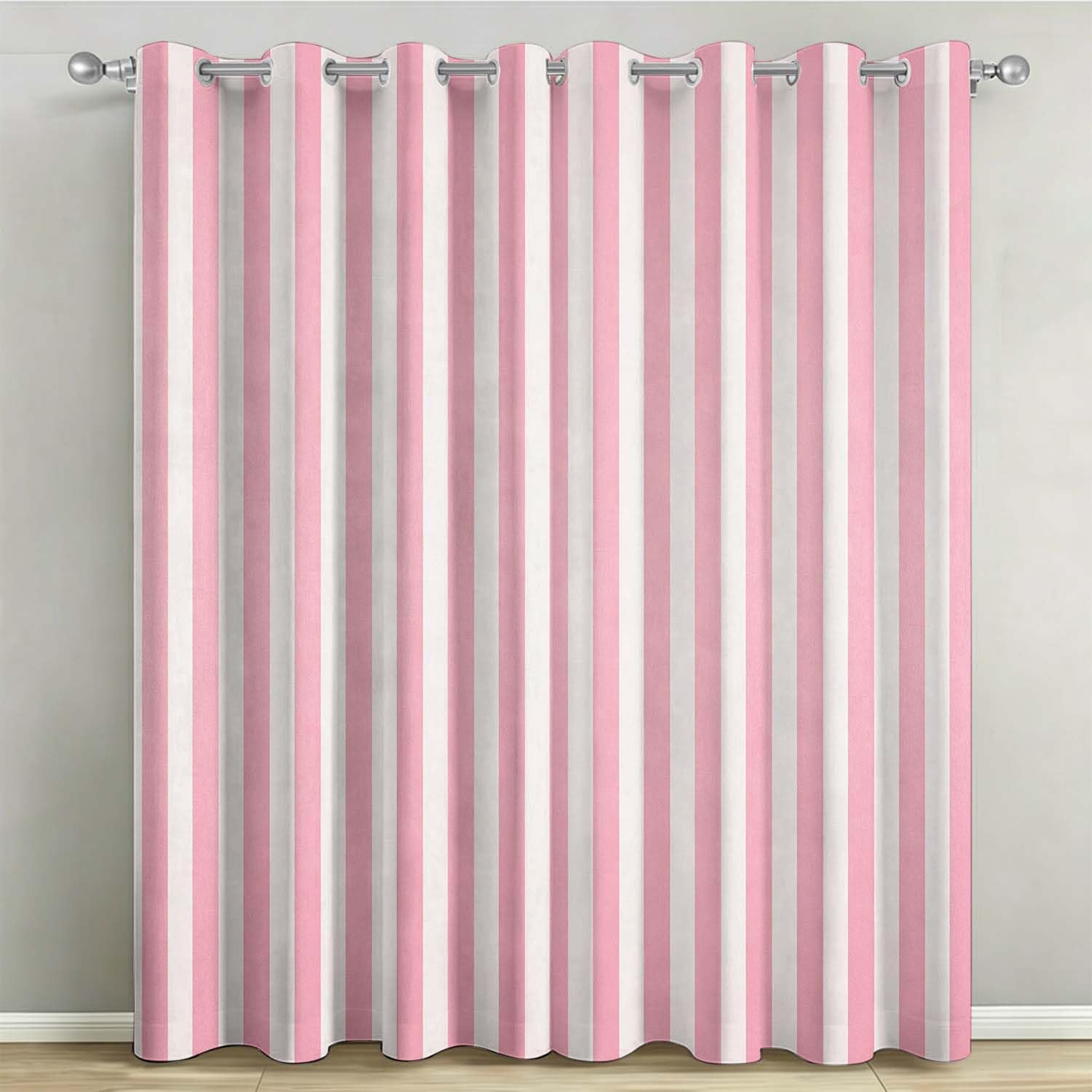 Rideaux Occultants 140x220 cm Lot de 2 à Œillets Rayures Roses