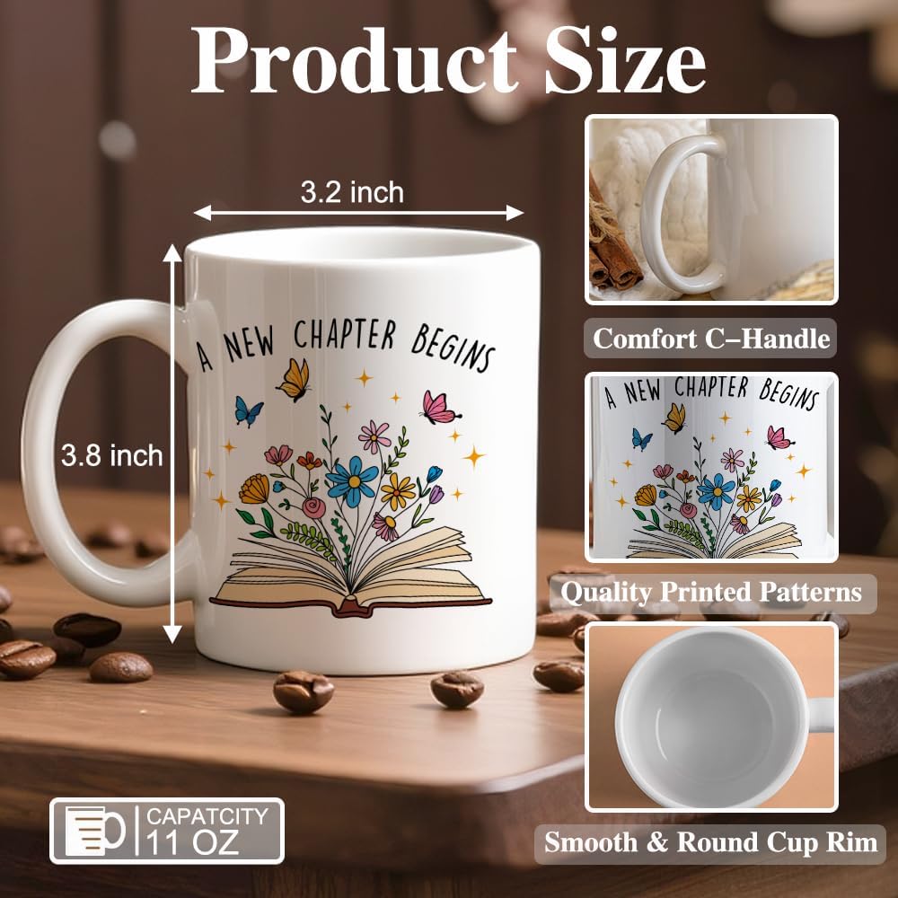 Funny 11oz A New Chapter Begins Ceramic Coffee Mug Gifts for Women image 2
