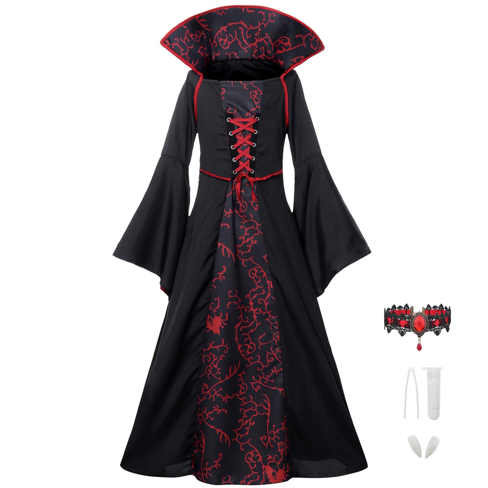 Alaiyaky Children's Halloween Vampire Role Play Set (Style A, 110CM)