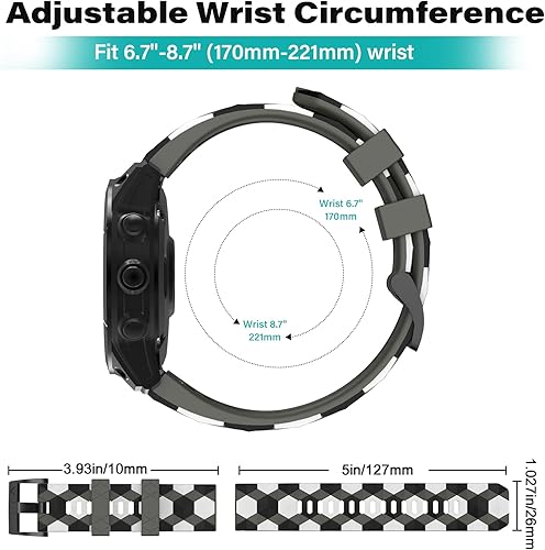 Miniatura 5 de OVERSTEP Compatible con la correa de reloj Fenix 5X, correa de liberación rápida QuickFit de 0.066 pulgadas para Garmin Fenix 5X PlusFenix 6XFenix